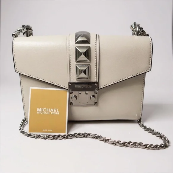 Michael Kors Cream Crossbody Bag with Silver Accents - Picture 1 of 11